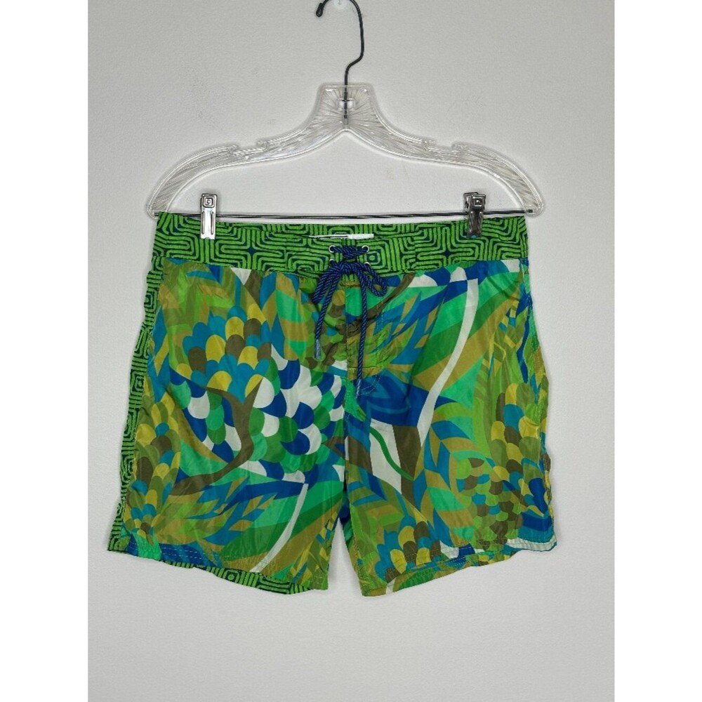 Mr. Turk Men's Colorful Swim Briefs Green and Blue Size 30